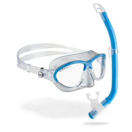 Dětský set CRESSi Maska a šnorchl MOON & TOP Light Blue_Clear DM200620
