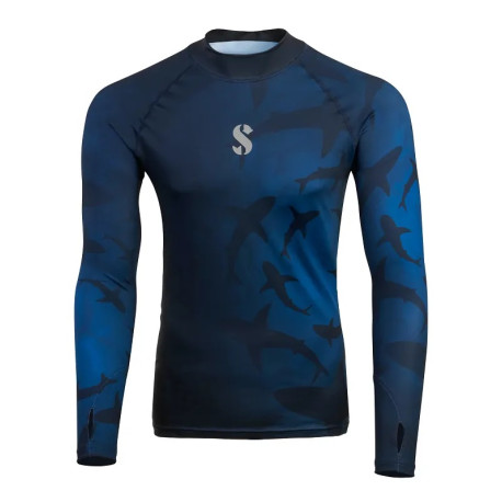 Lykrové triko pánské Scubapro Shark dlouhý rukáv UPF 50 65.807.500 UPF 50 T-Flex Rash Guard, Long Sleeve, Men, Shark,