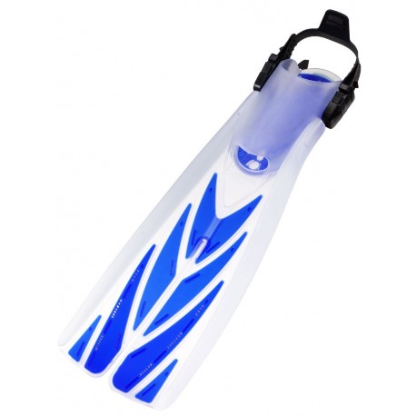 Closed - Atomic Aquatics Split Fins (Liquid Blue/White - Size Medium)